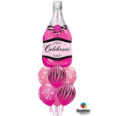 Bouquet 440 Celebrate Pink Bubbly Wine Qualatex #15844 12584-3 19872-3
